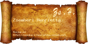 Zsemberi Henrietta névjegykártya