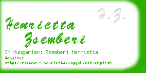 henrietta zsemberi business card